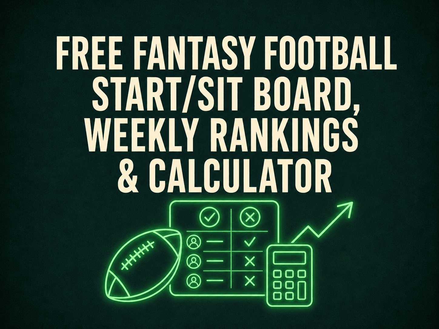 Free Fantasy Football Start/Sit Board, Weekly Rankings & Calculator